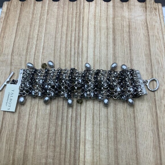 TALBOTS NWT PEARL BEAD CLUSTER MULTI-STRAND BRACELET - Picture 6 of 7